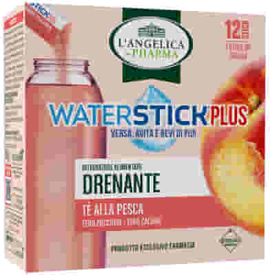L'ANGELICA WATERSTICK PLUS DRENANTE TE ALLA PESCA 12 STICK ZERO ZUCCHERI SENZA GLUTINE NATURALMENTE PRIVO DI LATTOSIO