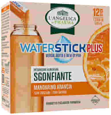 L'ANGELICA WATERSTICK PLUS SGONFIANTE MANDARINO E ARANCIA 12 STICK ZERO ZUCCHERI SENZA GLUTINE NATURALMENTE PRIVO DI LATTOSIO