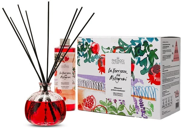 PAESAGGI OLFATTIVI DIFFUSORE LA TERRAZZA DEI MELOGRANI MELOGRANO E PATCHOULI BOTTIGLIA + RICARICA DIFFUSORE AMBIENTE 250 ML