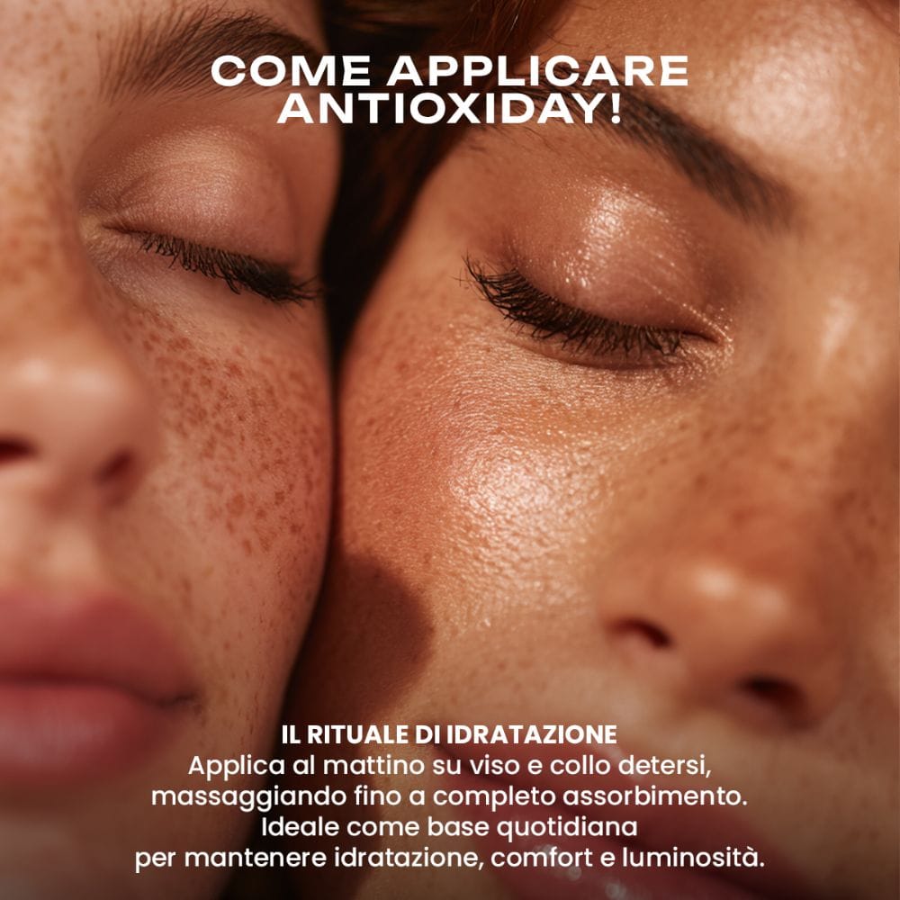Crema Viso Giorno Idratante Antiossidante con Acido Ialuronico – INEENOS Antioxiday! (50 ml) – protezione quotidiana e luminosità della pelle