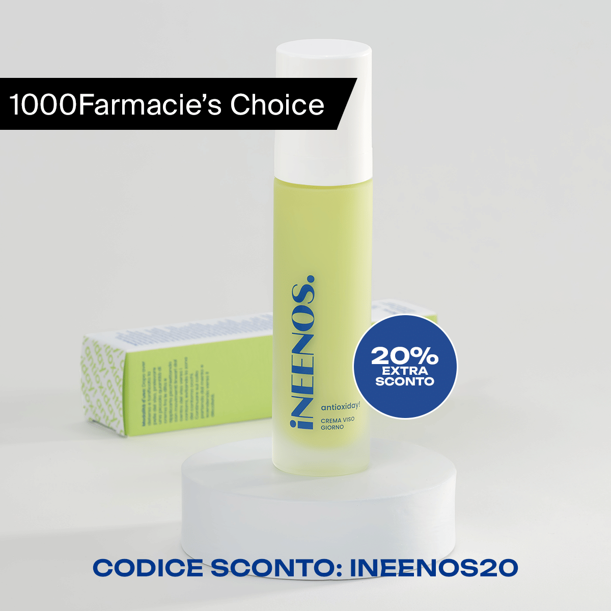 Crema Viso Giorno Idratante Antiossidante con Acido Ialuronico – INEENOS Antioxiday! (50 ml) – protezione quotidiana e luminosità della pelle