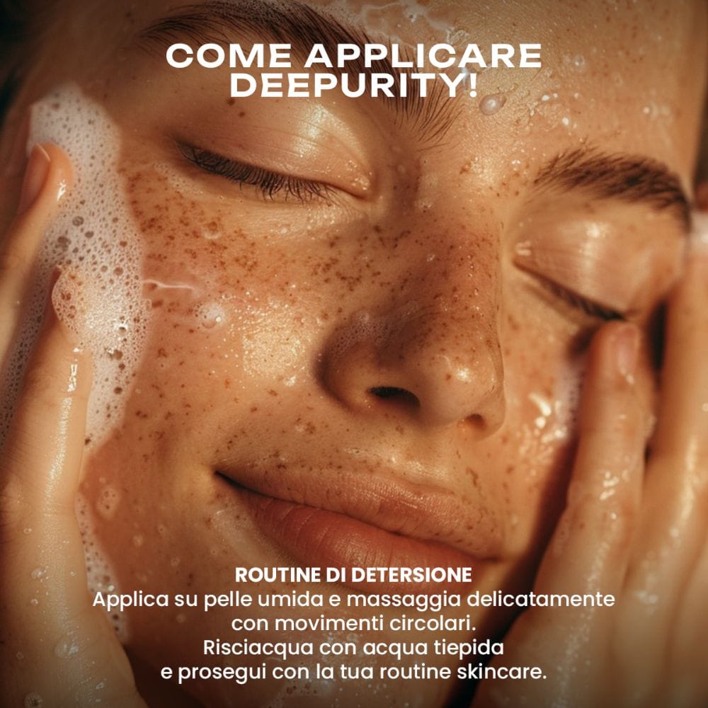 Gel Detergente Viso Purificante & Riequilibrante – INEENOS Deepurity! (100 ml) – detergente schiumogeno delicato per pelle mista e impura
