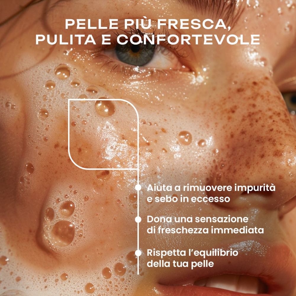 Gel Detergente Viso Purificante & Riequilibrante – INEENOS Deepurity! (100 ml) – detergente schiumogeno delicato per pelle mista e impura