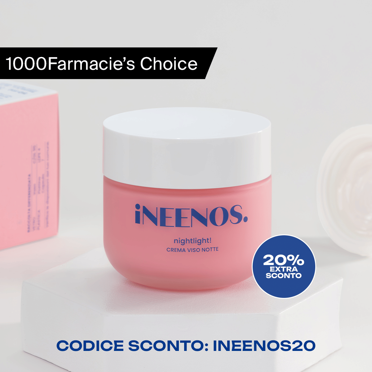 Crema Viso Notte Idratante Nutriente – INEENOS Nightlight! (50 ml) – crema notte illuminante e antiossidante per una pelle morbida e luminosa al risveglio