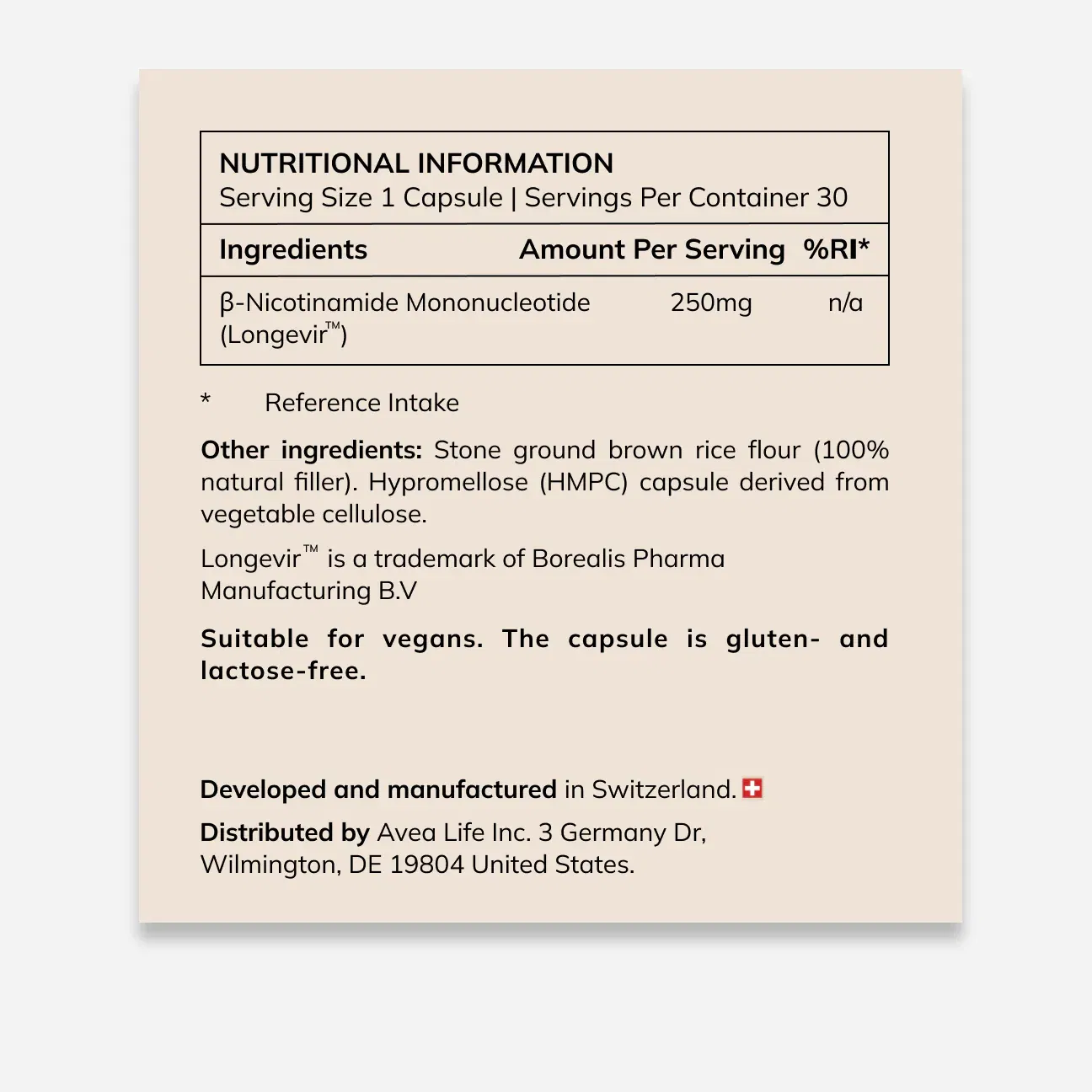 AVEA NAD+ VITALISER 30 CAPSULE