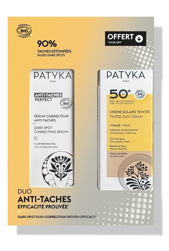 PATYKA COFANETTO ANTI MACCHIE 1 SIERO CORRETTORE ANTI MACCHIE 30 ML + 1 CREMA SOLARE COLORATA SPF50+ NUDE 40 ML