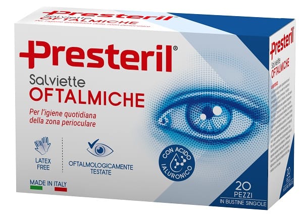SALVIETTE OFTALMICHE PRESTERIL 20 PEZZI