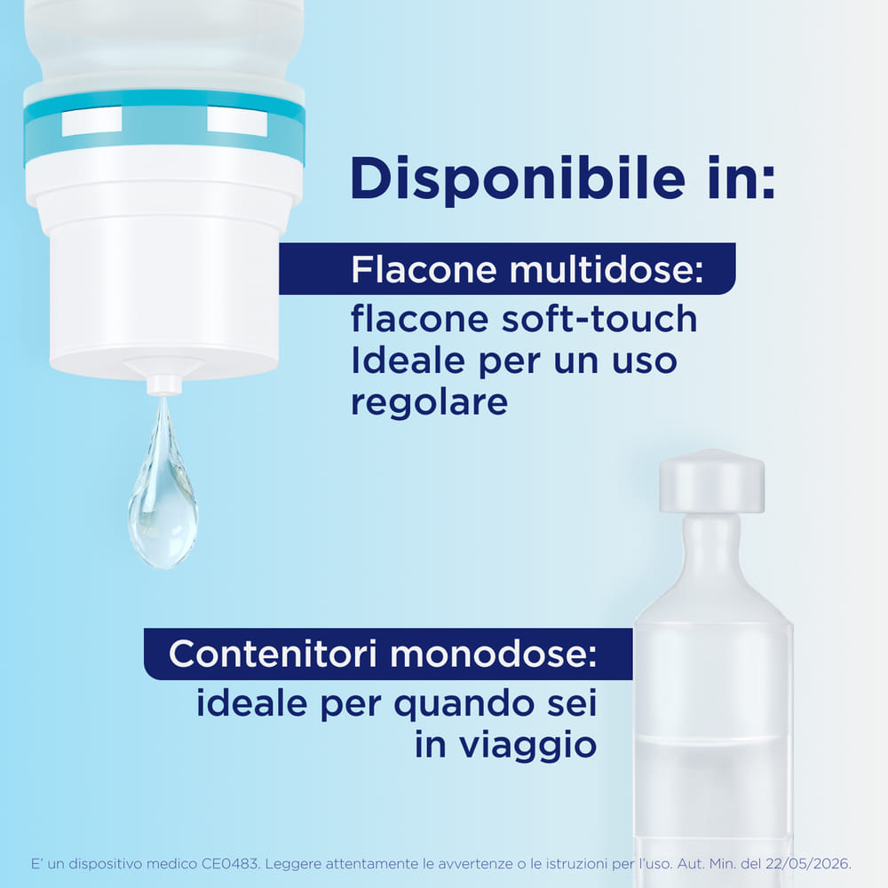 Bepanthenol Collirio Monodose - Lacrime artificiali occhi secchi senza conservanti, 20x0,5ml