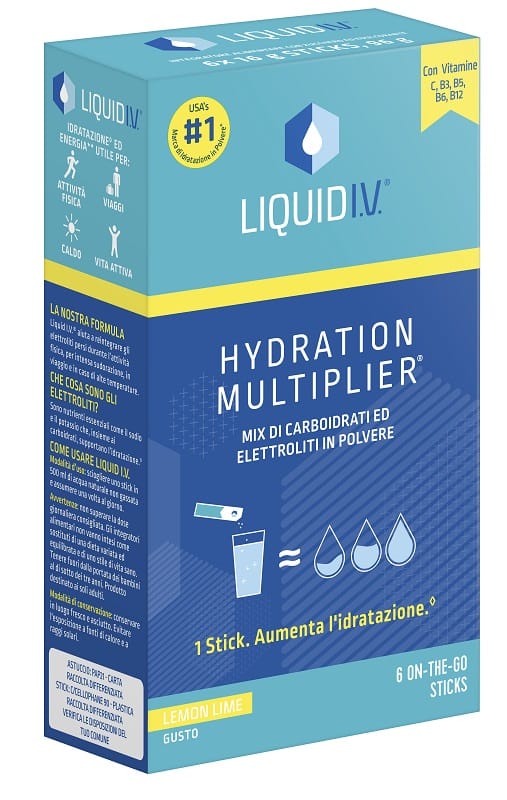 LIQUID IV HYDRATION MULTIPLIER LEMON LIME 6 ON-THE-GO STICKS DA 12 G