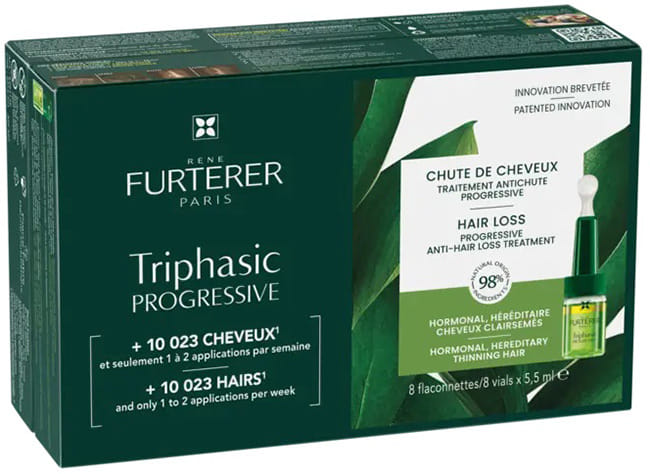Triphasic Progressive Gentech Trattamento Anticaduta Longevita' E Densita' 8 Fiale Da 5,5 Ml