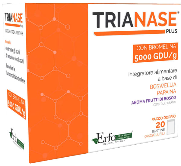 TRIANASE PLUS FRUTTI BOSCO 20 BUSTINE SENZA GLUTINE NATURALMENTE PRIVO DI LATTOSIO CON EDULCORANTE