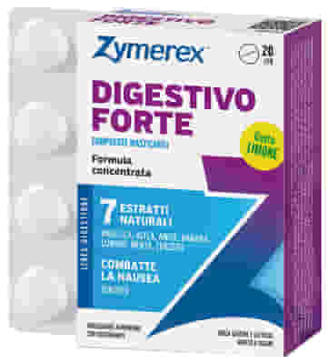 ZYMEREX DIGESTIVO FORTE LIMONE 20 COMPRESSE MASTICABILI CON EDULCORANTI SENZA GLUTINE SENZA LATTOSIO