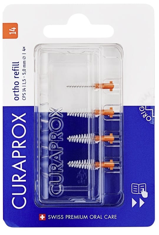 CURAPROX CPS 14 ORTHO REFILL ARANCIONI 4 SCOVOLINI