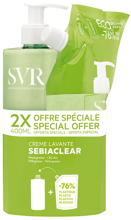 SEBIACLEAR CREME LAVANTE 400 ML + REFILL 400 ML