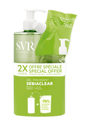 SEBIACLEAR GEL MOUSSANT 400 ML + REFILL 400 ML