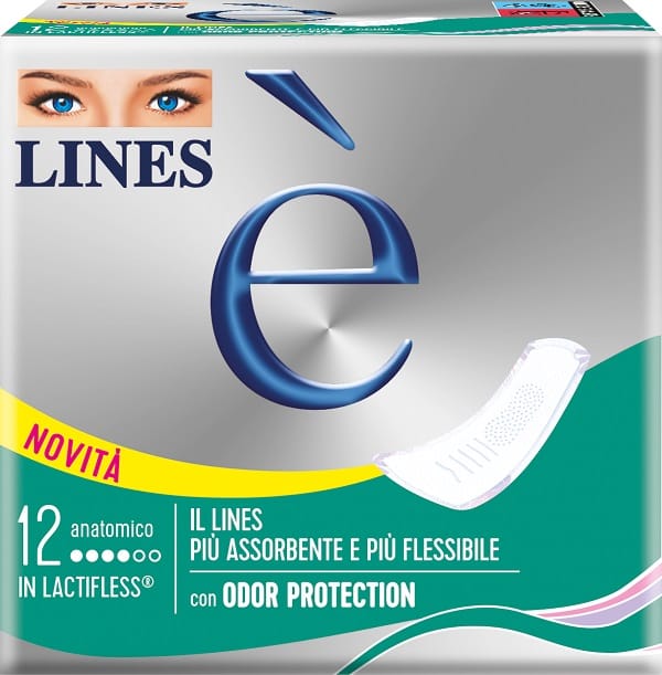 LINES E' ANATOMICO ASSORBENTI 12 PEZZI