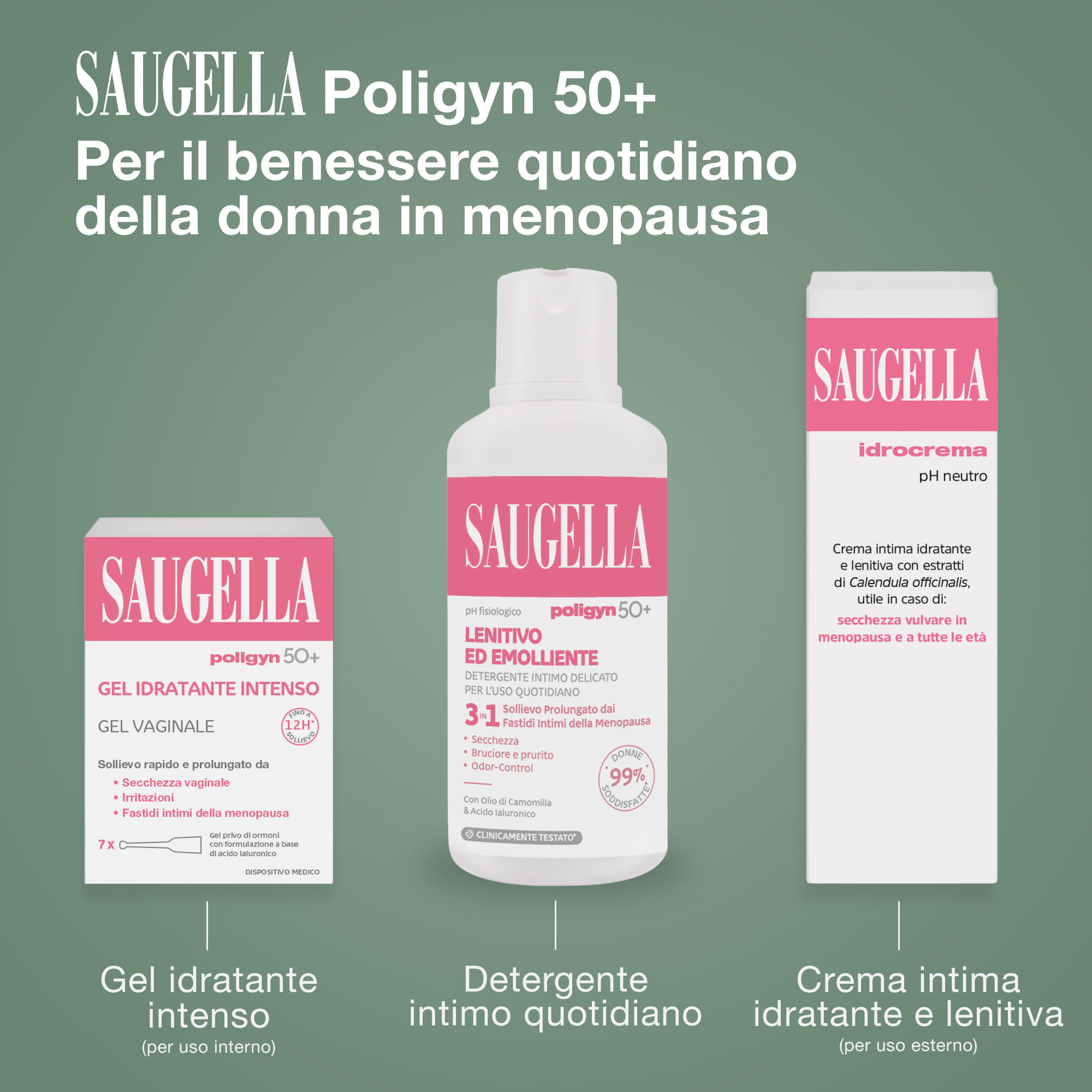SAUGELLA POLIGYN 50+ GEL IDRATANTE INTENSO 7 TUBETTI MONODOSE DA 4 ML
