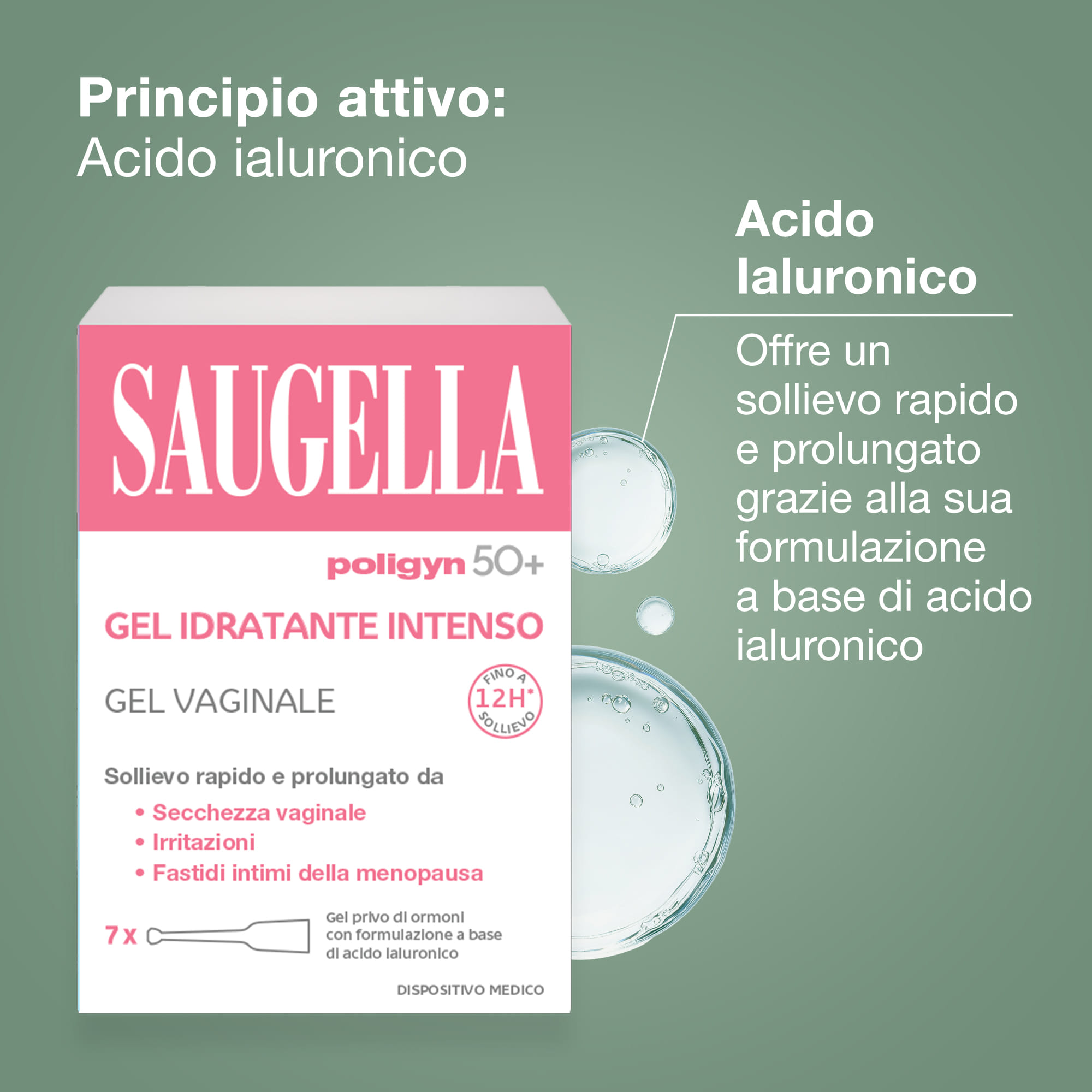 SAUGELLA POLIGYN 50+ GEL IDRATANTE INTENSO 7 TUBETTI MONODOSE DA 4 ML
