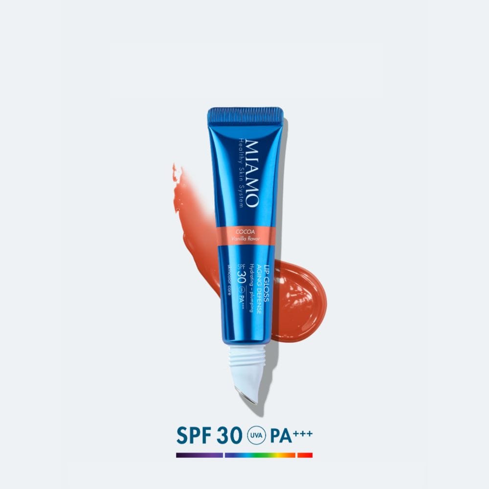 MIAMO SKINCOLOR CARE LIP GLOSS AGING DEFENSE SPF 30+ COCOA VANILLA FLAVOR 15 ML