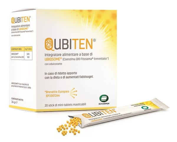 QUBITEN 20 STICK DI MINITABLET MASTICABILI A BASE DI UBIQSOME
