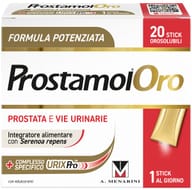 PROSTAMOL ORO 20 STICK OROSOLUBILI DA 1,6 G GUSTO FRUTTI ROSSI CON EDULCORANTI SENZA ZUCCHERI SENZA GLUTINE NATURALMENTE PRIVO DI LATTOSIO