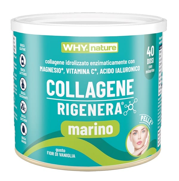 WHYNATURE COLLAGENE RIGENERA MARINO 228 G GUSTO FIOR DI VANIGLIA SENZA GLUTINE SENZA LATTOSIO SENZA ZUCCHERI CON EDULCORANTE