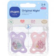 MAM SUCCHIETTO ORIGINAL NIGHT 2-6 MESI SILICONE 2 PEZZI