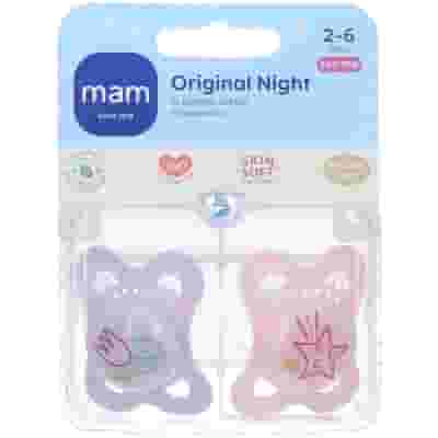 MAM SUCCHIETTO ORIGINAL NIGHT 2-6 MESI SILICONE 2 PEZZI