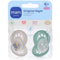 MAM SUCCHIETTO ORIGINAL NIGHT 6+ MESI SILICONE 2 PEZZI