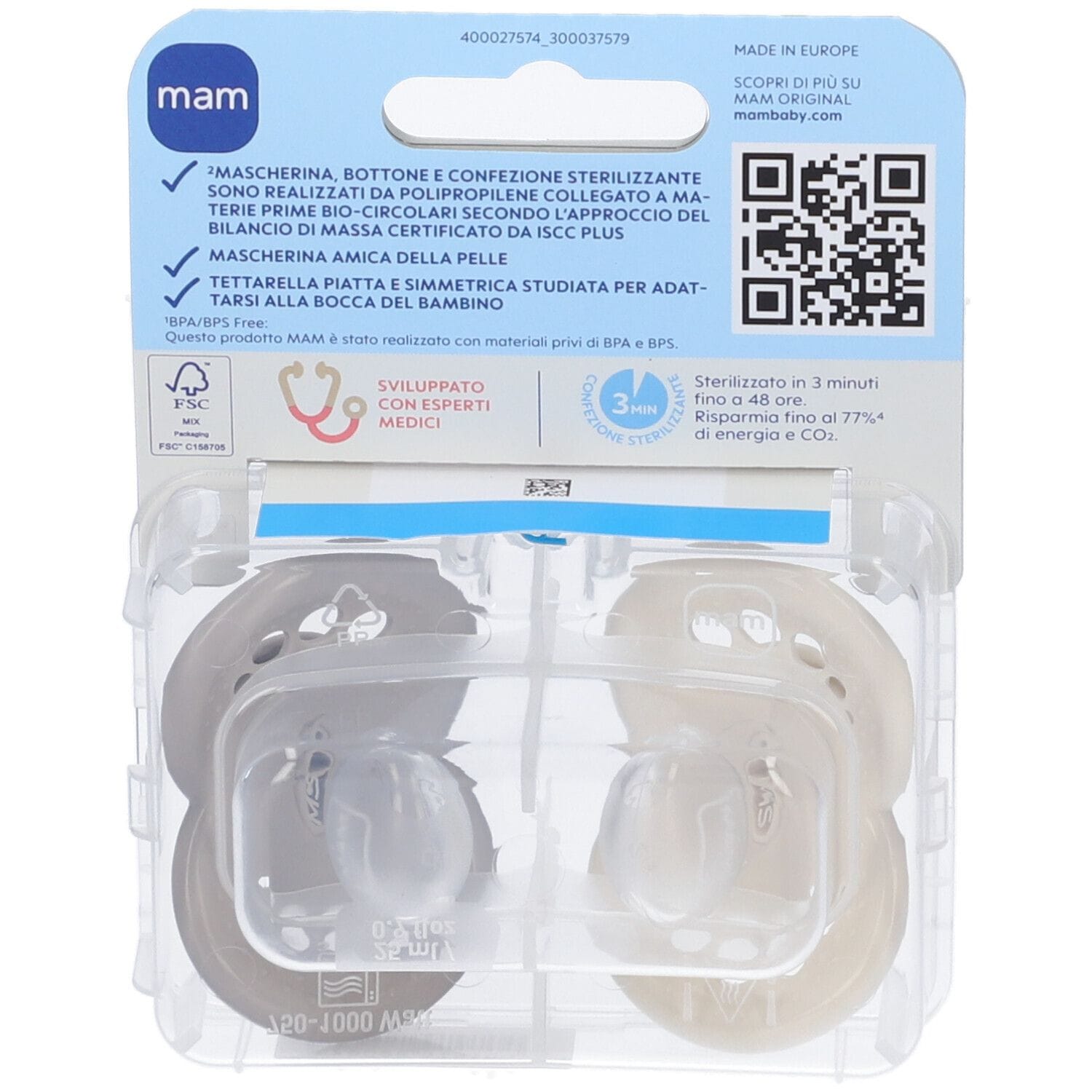 MAM SUCCHIETTO ORIGINAL 16+ MESI SILICONE 2 PEZZI