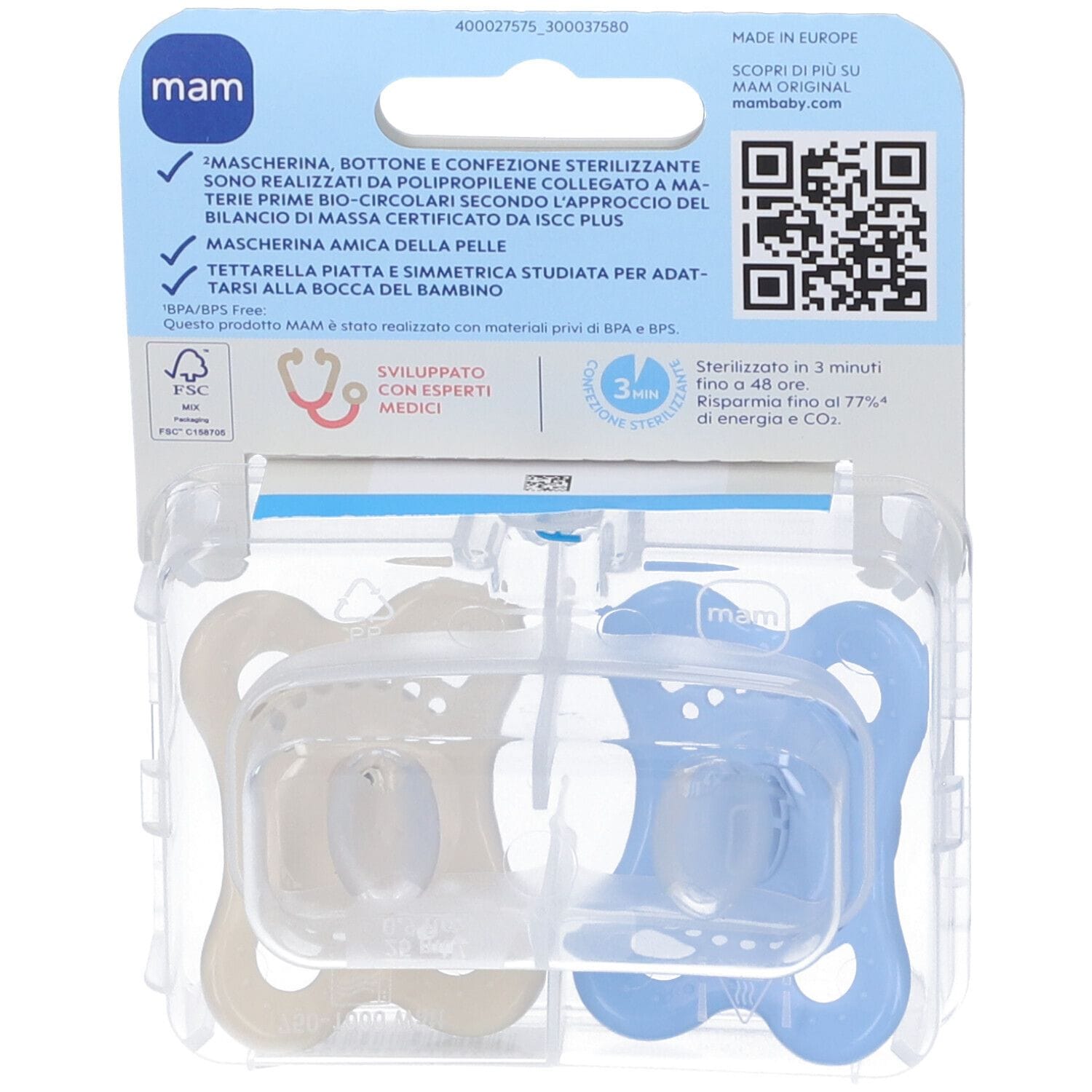 MAM SUCCHIETTO ORIGINAL 2-6 MESI SILICONE 2 PEZZI
