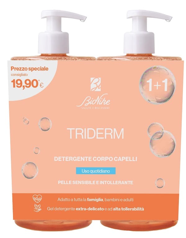 TRIDERM BIPACK DETERGENTE CORPO CAPELLI 750 ML offerta speciale