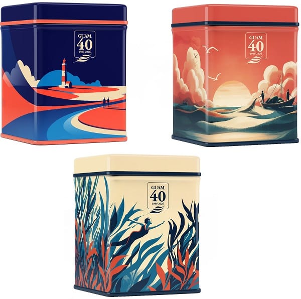 Guam Fanghi D'Alga 1 Kg + Alga Booster Polvere Ultrafine D'Alga Marina 15 G + Latta Decorativa