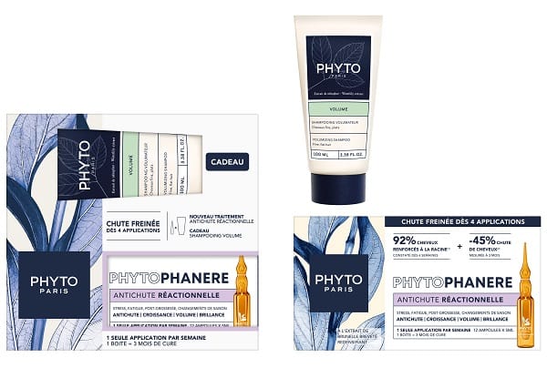 PHYTOPHANERE SET ANTICADUTA REACTIONNELLE 12 FIALE X 5 ML + SHAMPOO VOLUME 100 ML