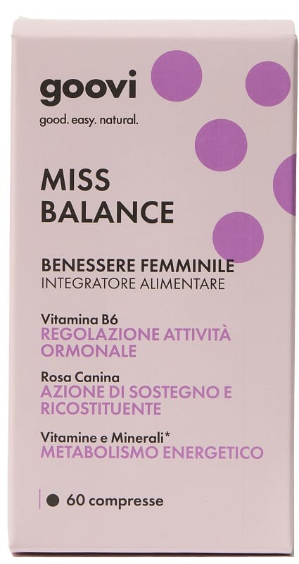 GOOVI MISS BALANCE BENESSERE FEMMINILE 60 COMPRESSE SENZA GLUTINE NATURALMENTE PRIVO DI LATTOSIO