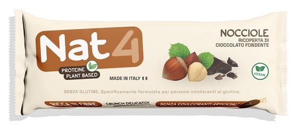 NAT4 BARRETTA CEREALMIX CON FIOCCHI D'AVENA E NOCCIOLE RICOPERTA DI CIOCCOLATO FONDENTE 40 G