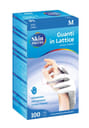 GUANTO NON CHIRURGICO IN LATTICE PROTEX MONOUSO CON AMIDO DI MAIS SKIN PROTEK AMBIDESTRO POLSINO SALVASTRAPPO MISURA MEDIUM 100 PEZZI