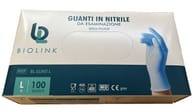 GUANTO MONOUSO BL-GUNIT IN NITRILE BLU NON STERILE SENZA POLVERE CON BORDO AMBIDESTRO MISURA LARGE 100 PEZZI