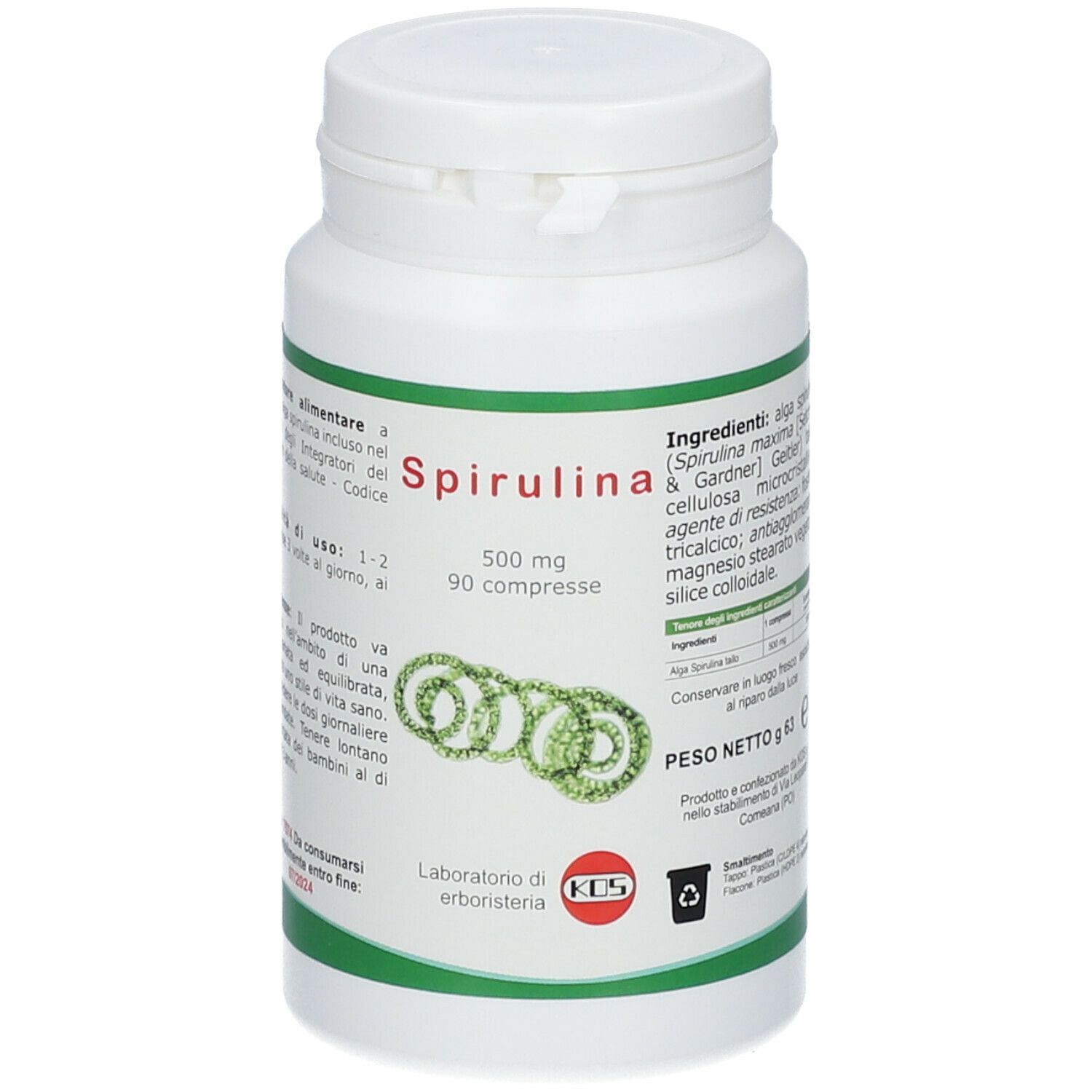 Spirulina 90 Compresse 500 Mg