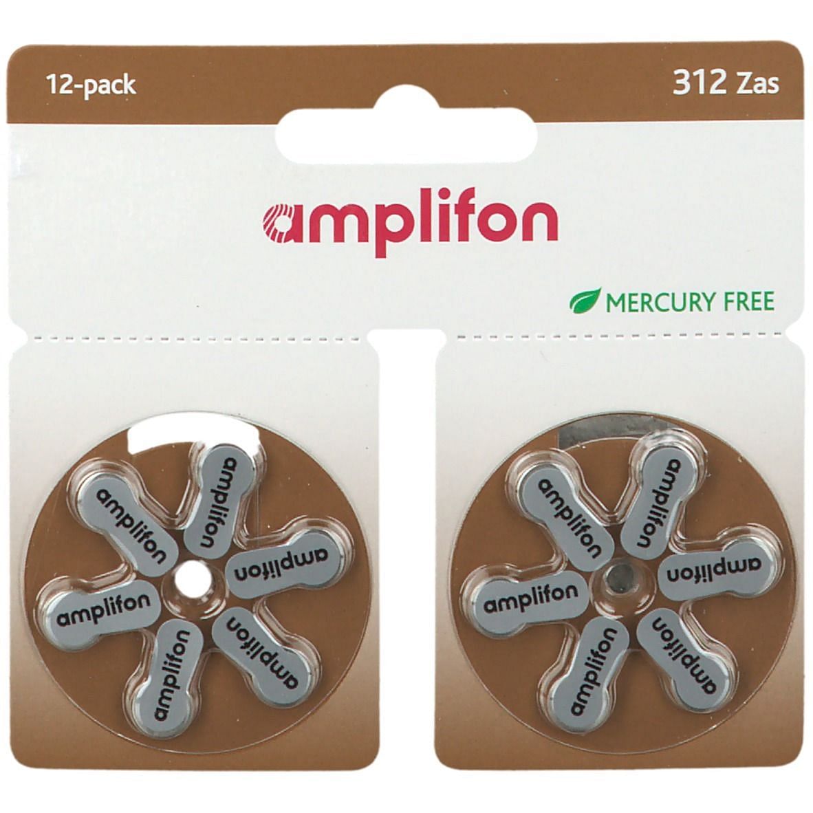 Amplifon Pila 312 Mercury Free 12 Pezzi