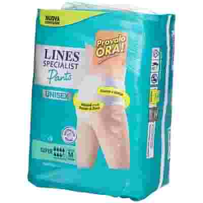 LINES SPECIALIST PANTS SUPER M X 9 PANNOLONE MUTANDINA INDOSSABILE COME NORMALE BIANCHERIA TIPO PULL-ON