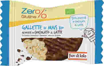 ZER% GLUTINE GALLETTE MAIS RICOPERTE DI CIOCCOLATO AL LATTE BIO 32 G