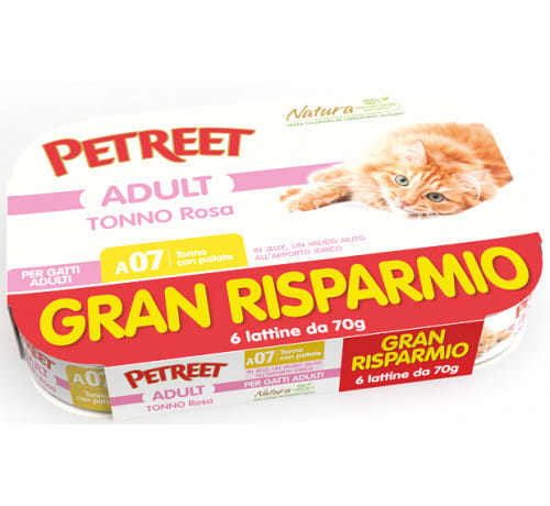 PETREET CAT A01  GR TONNO ROSA 6X70 G