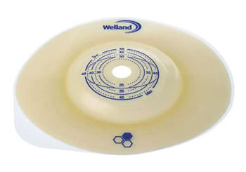 PLACCA PER COLOSTOMIA CONVESSA AURUM2 DIAMETRO 25 MM FLANGIA 55 MM 5 PEZZI