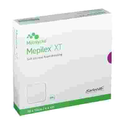 MEDICAZIONE ASSORBENTE IN SCHIUMA DI POLIURETANO MEPILEX XT CON STRATO DI CONTATTO IN SILICONE 10 X 10 5 PEZZI