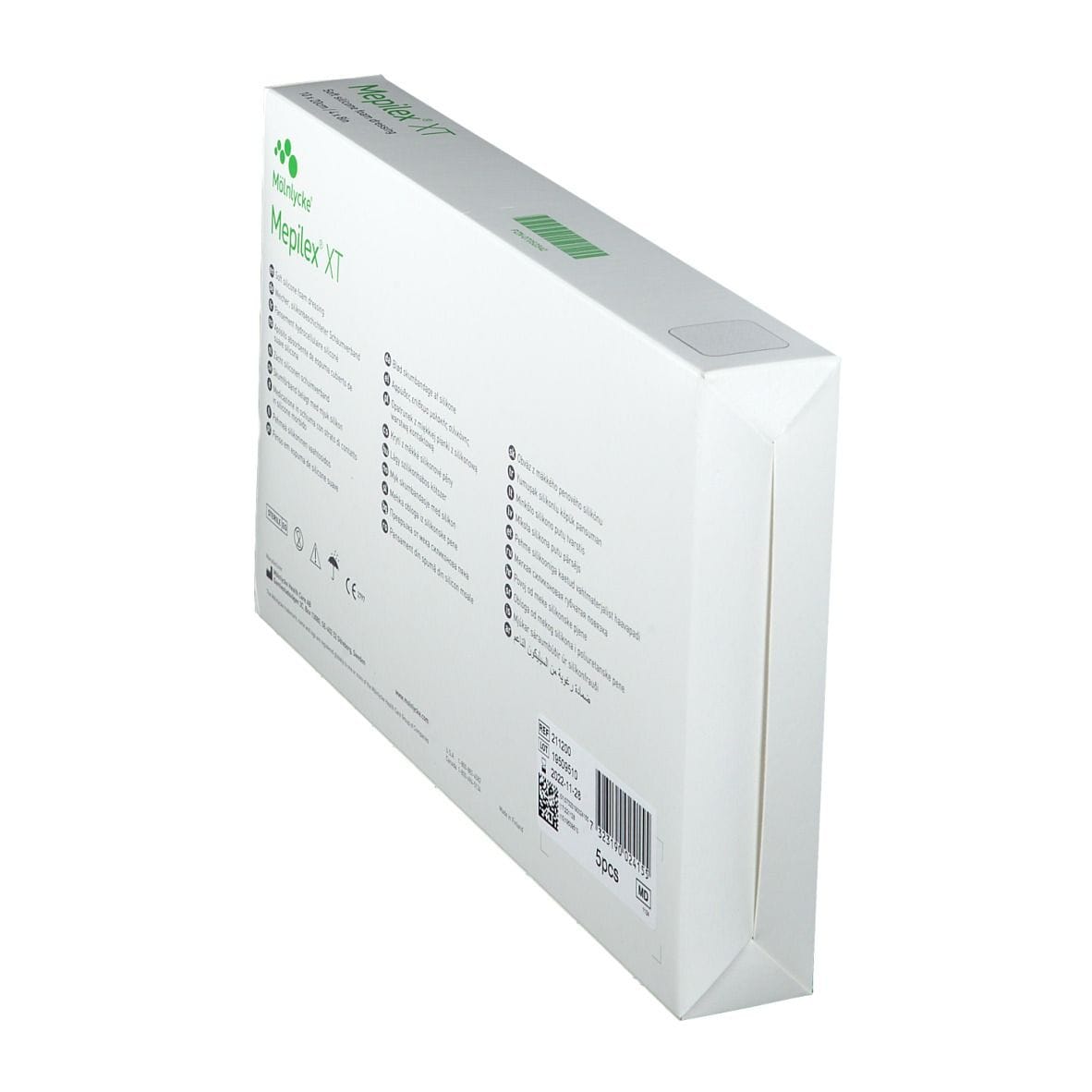 MEDICAZIONE ASSORBENTE IN SCHIUMA DI POLIURETANO MEPILEX XT CON STRATO DI CONTATTO IN SILICONE 10X20 5 PEZZI