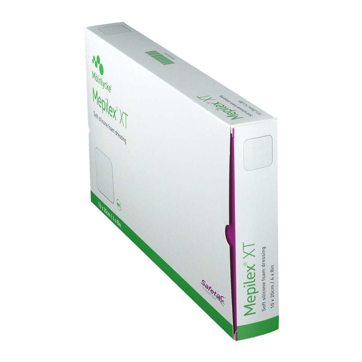 MEDICAZIONE ASSORBENTE IN SCHIUMA DI POLIURETANO MEPILEX XT CON STRATO DI CONTATTO IN SILICONE 10X20 5 PEZZI