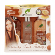 DR ORGANIC ARGAN LUX HAIR THERAPY GIFT PACK: DR ORGANIC ARGAN SHAMPOO 250ML + ORGANIC ARGAN CONDITIONER BALSAMO 265 ML +ORGANIC ARGAN OLIO CAPELLI LISCI 100 ML