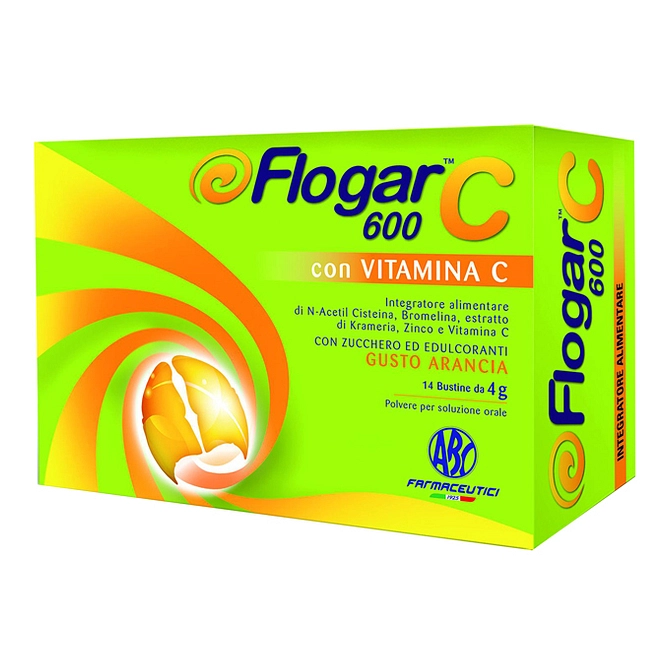 Flogar  C 600 Con Vitamina C 14 Bustine Gusto Arancia