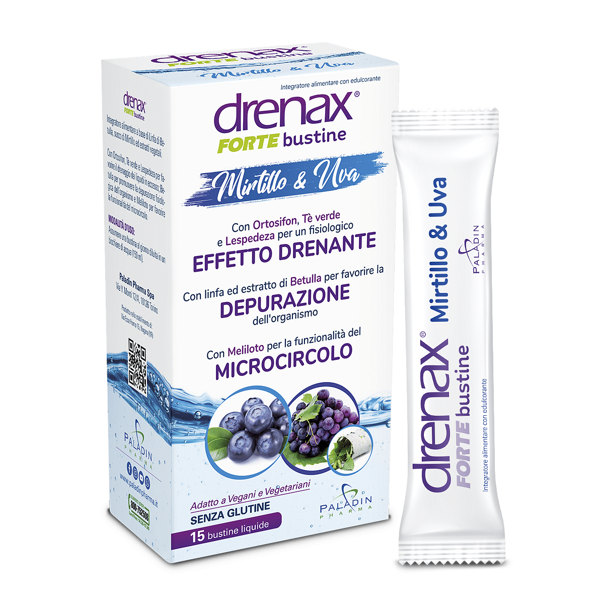 Drenax Forte Mirtillo E Uva 15 Bustine